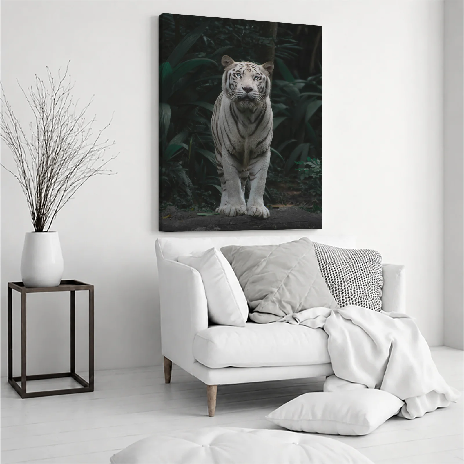 Tablou canvas vertical White Tiger