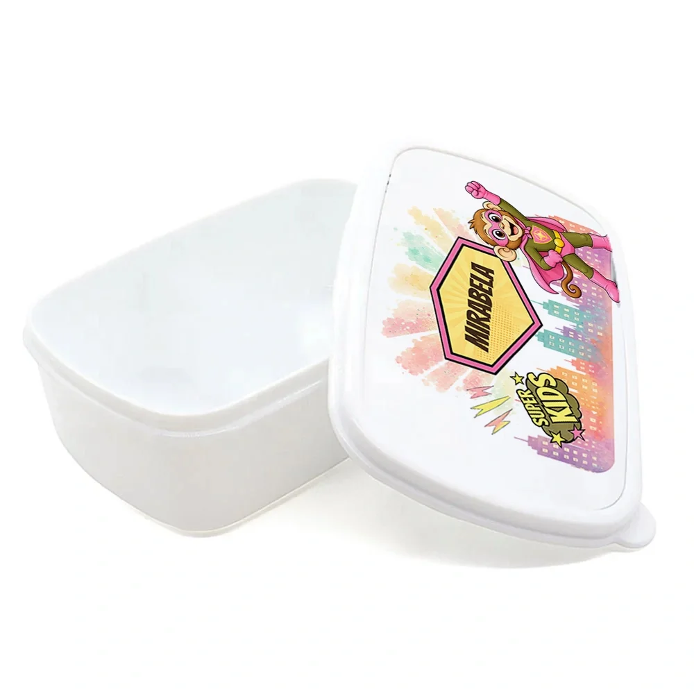 Cutie pentru prânz personalizată pentru copii Maimuța Aventurieră - Super Kids