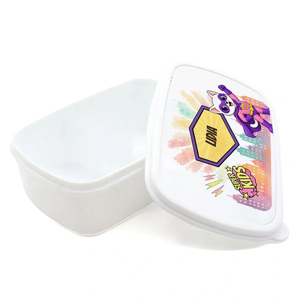Cutie pentru prânz personalizată pentru copii Pisicuța Inimoasă - Super Kids