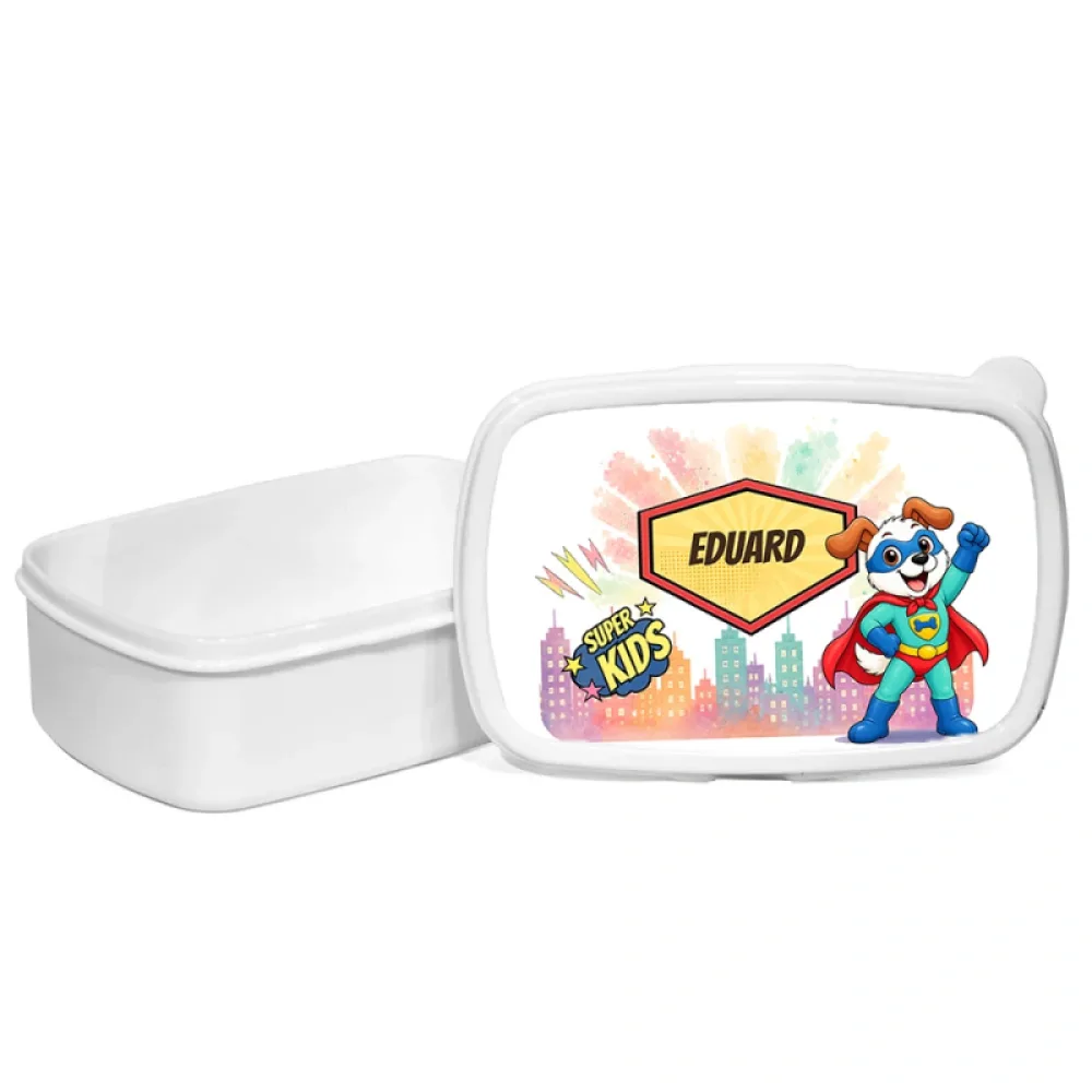 Cutie pentru prânz personalizată pentru copii Pisicuța Inimoasă - Super Kids