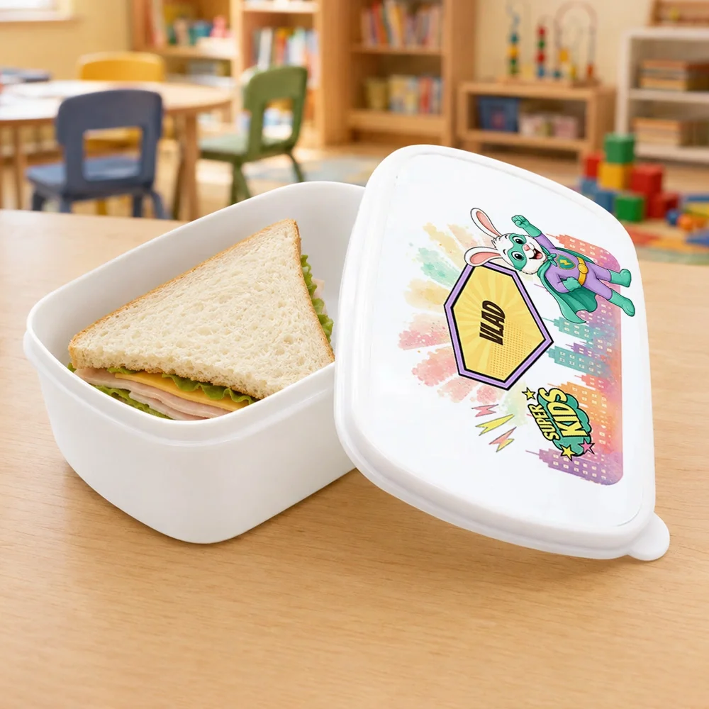 Cutie pentru prânz personalizată pentru copii Iepurașul cel Rapid - Super Kids