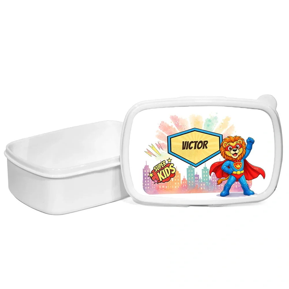 Cutie pentru prânz personalizată pentru copii Leul Neînfricat - Super Kids