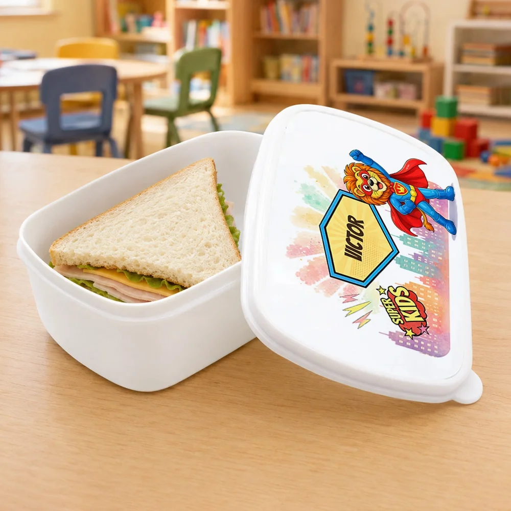Cutie pentru prânz personalizată pentru copii Leul Neînfricat - Super Kids