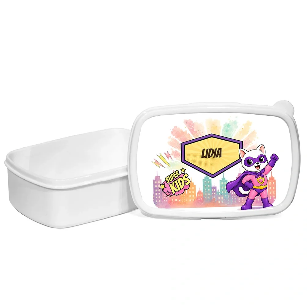 Set personalizat pentru copii Pisicuța Inimoasă - Super Kids