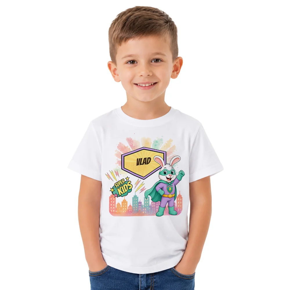 Tricou personalizat pentru copii Iepurașul cel Rapid - Super Kids