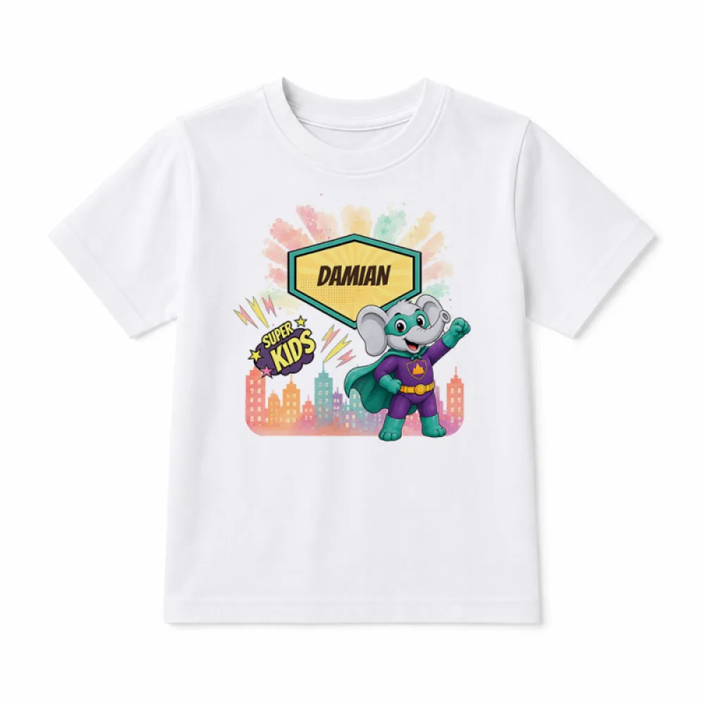 Tricou personalizat pentru copii Elefănțelul cel Puternic - Super Kids
