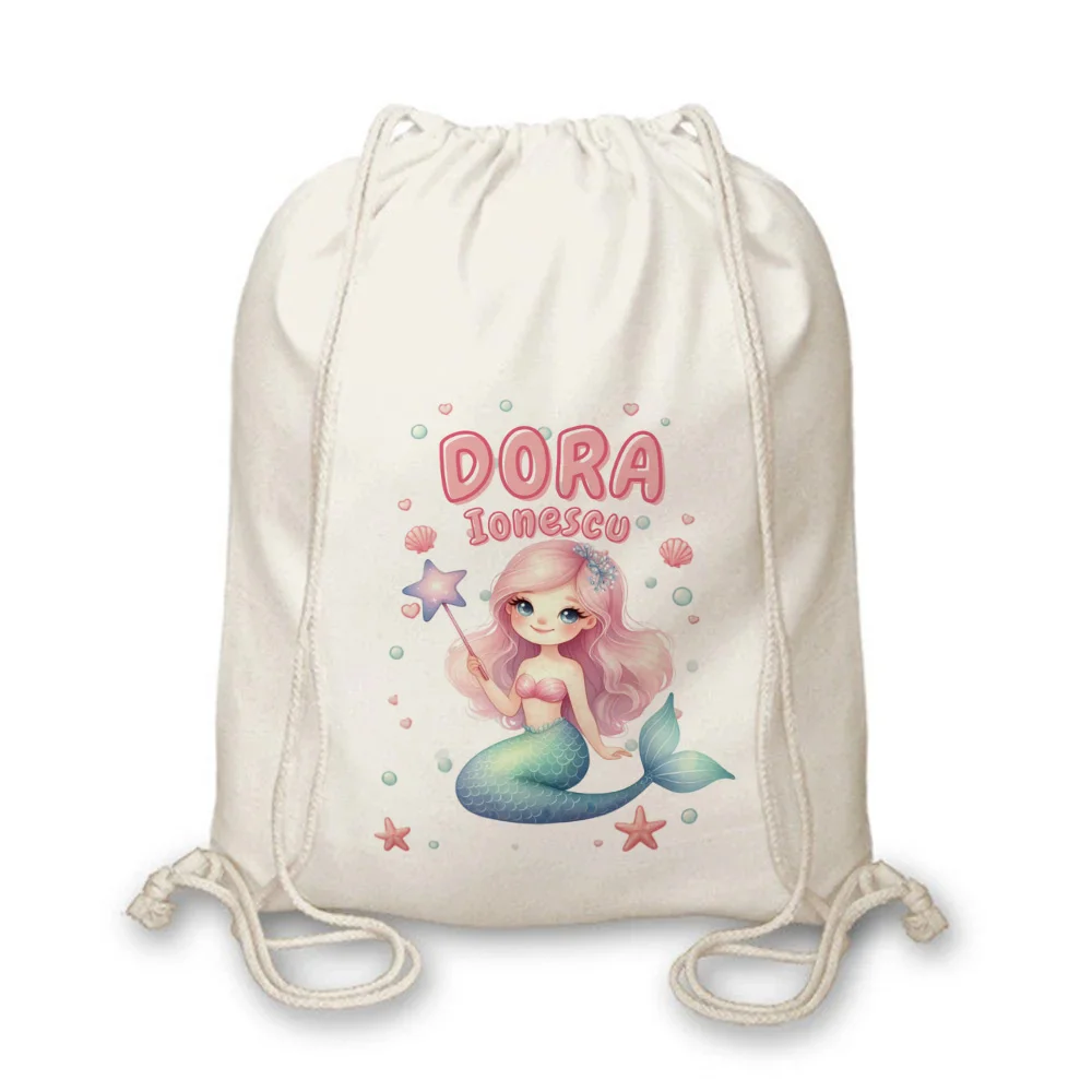 Rucsac textil personalizat pentru copii Sirena Luvia - Colecția Sirene