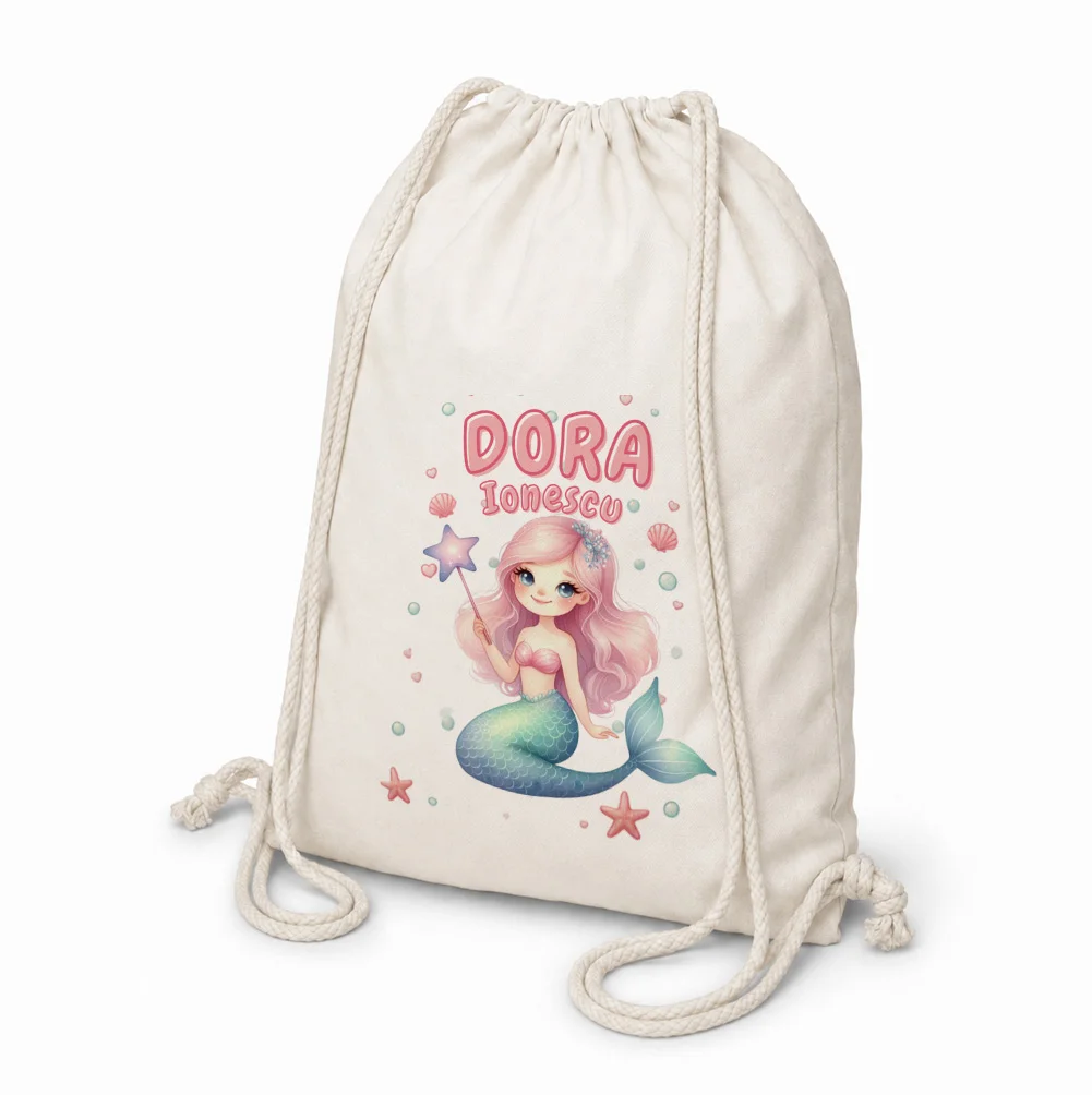Rucsac textil personalizat pentru copii Sirena Luvia - Colecția Sirene