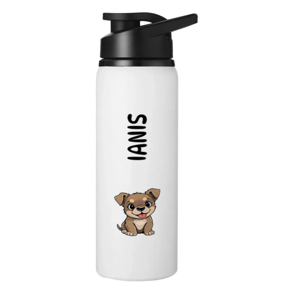 Bidon metalic personalizat pentru copii Cățel - Minini