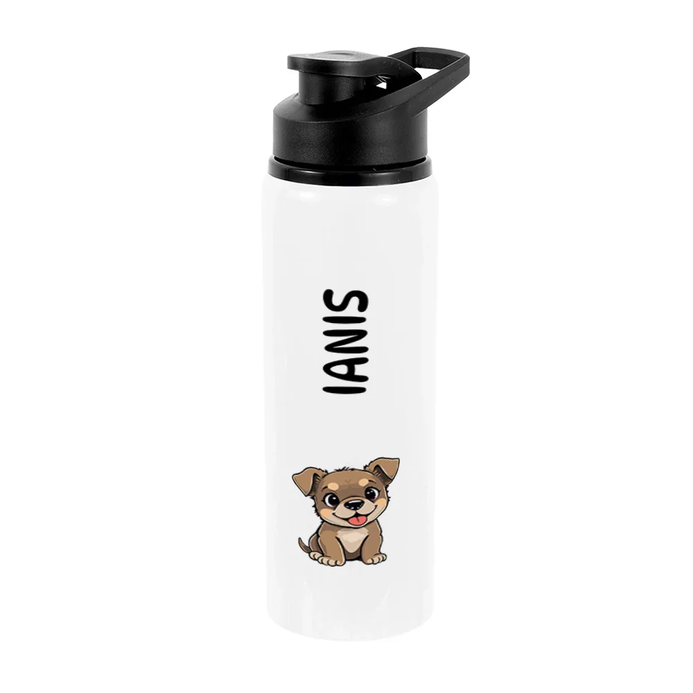 Bidon metalic personalizat pentru copii Cățel - Minini