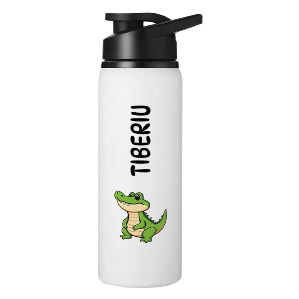 Bidon metalic personalizat pentru copii Crocodil - Minini