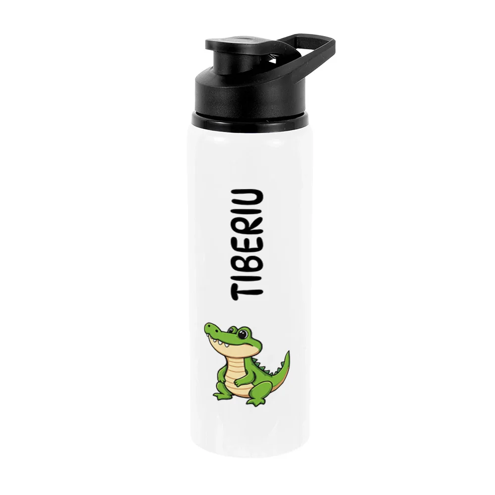 Bidon metalic personalizat pentru copii Crocodil - Minini