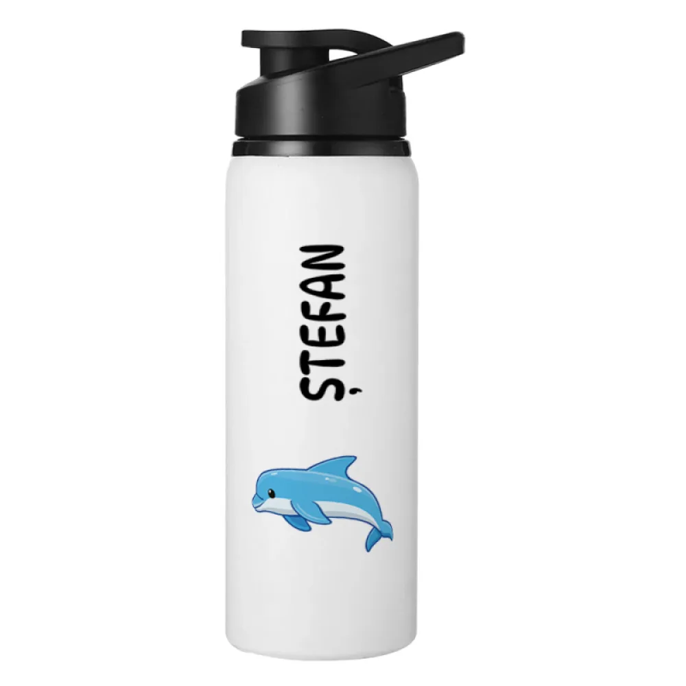 Bidon metalic personalizat pentru copii Delfin - Minini