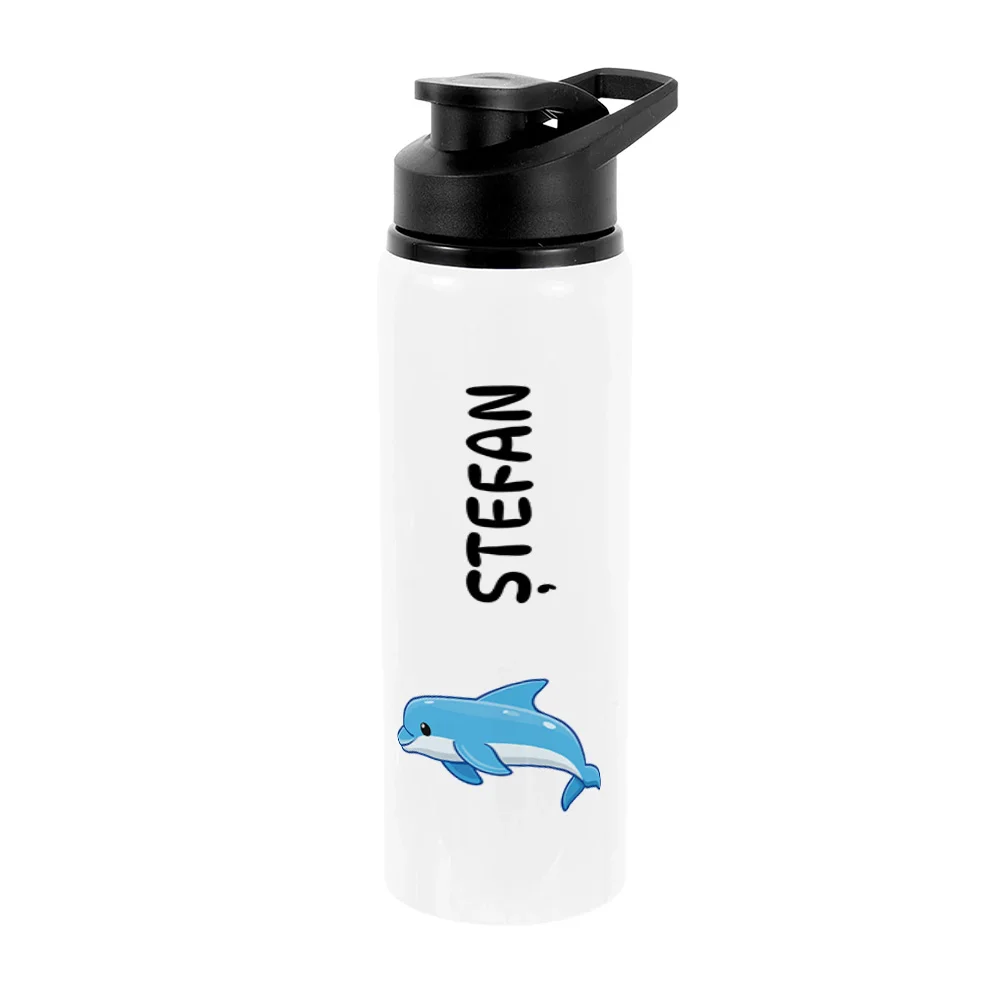 Bidon metalic personalizat pentru copii Delfin - Minini