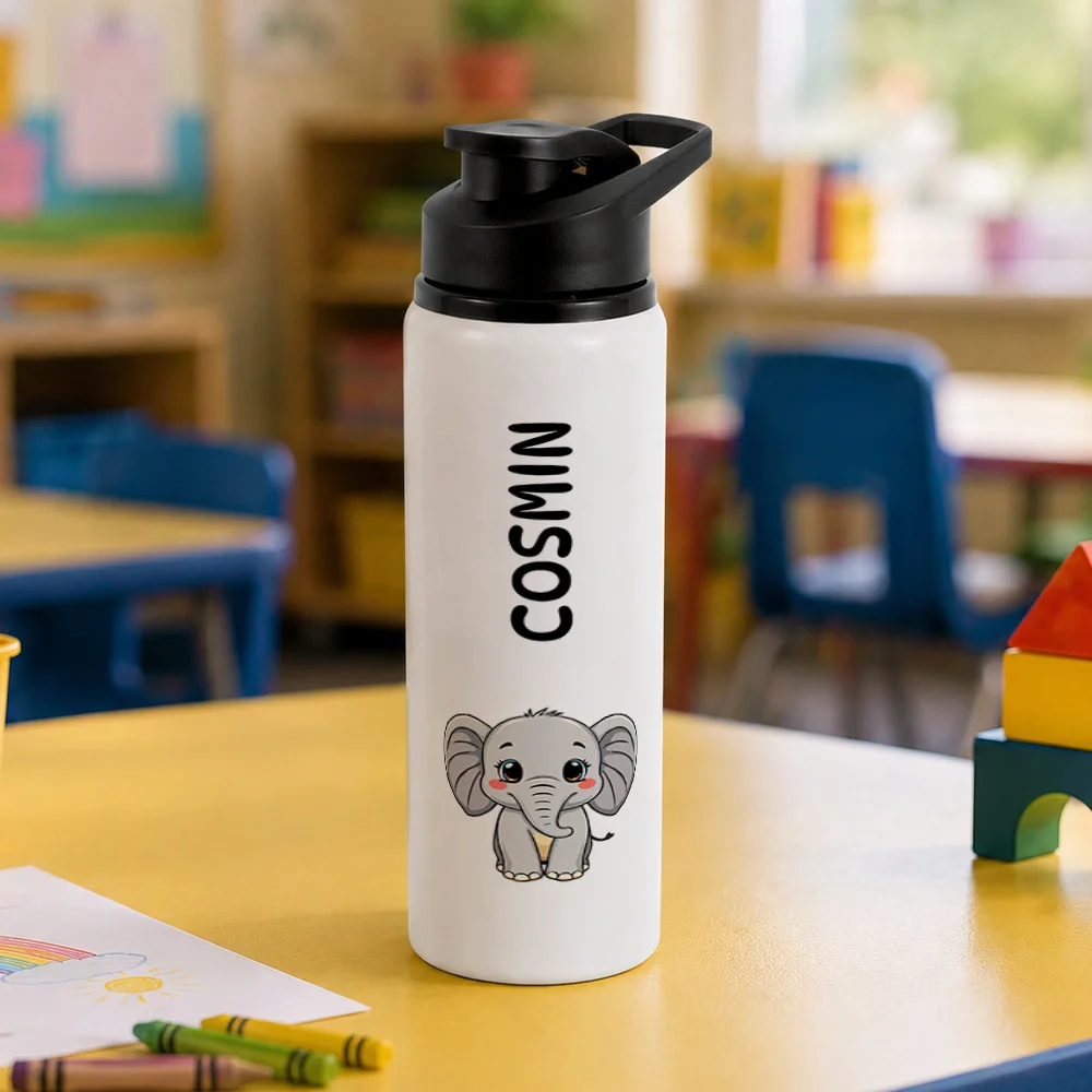 Bidon metalic personalizat pentru copii Elefant - Minini
