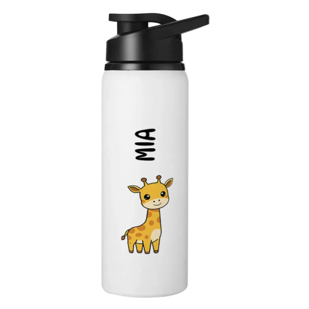 Bidon metalic personalizat pentru copii Girafă - Minini