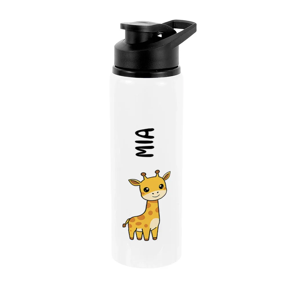 Bidon metalic personalizat pentru copii Girafă - Minini