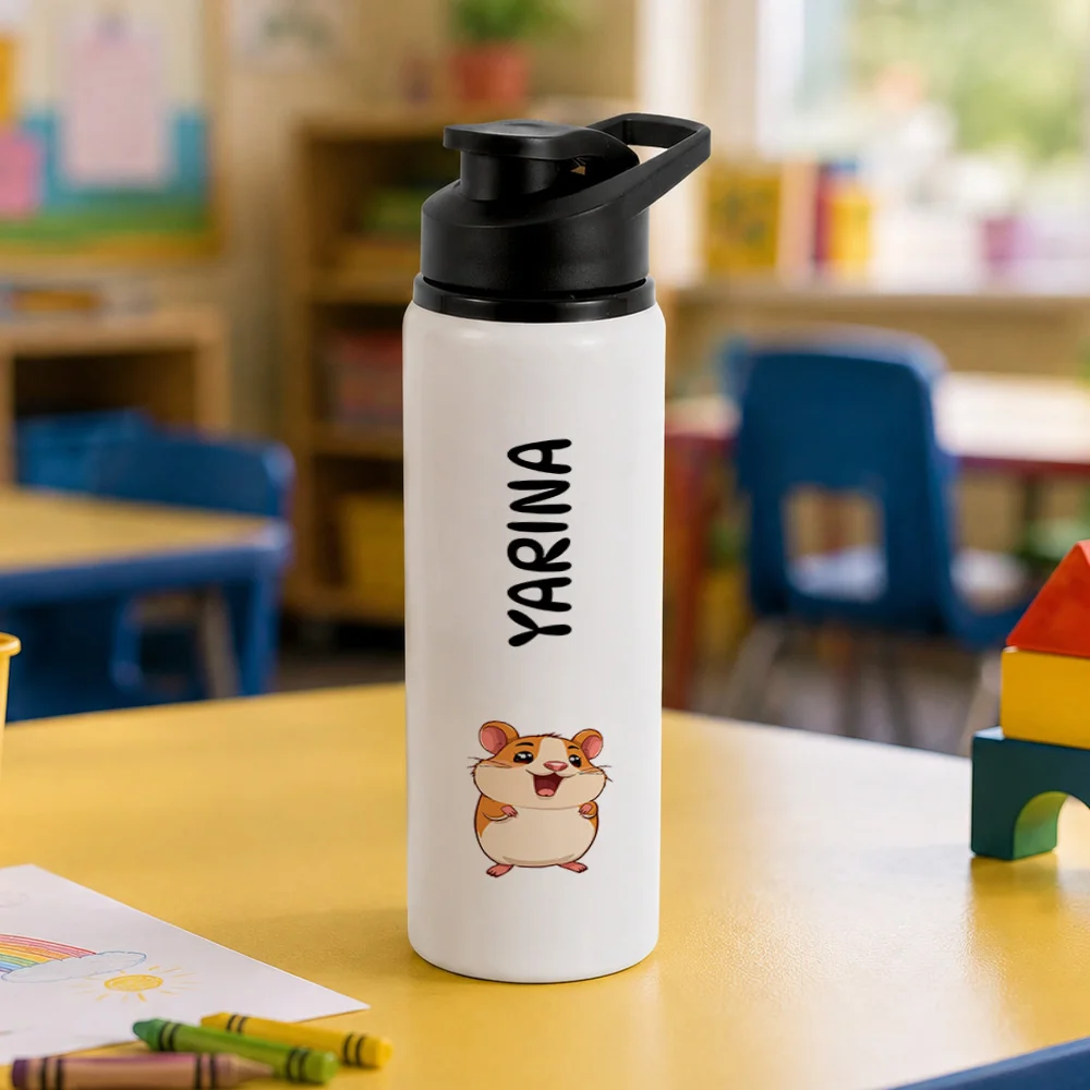 Bidon metalic personalizat pentru copii Hamster - Minini