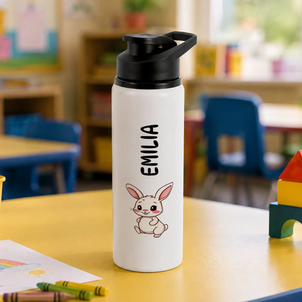 Bidon metalic personalizat pentru copii Iepuraș - Minini