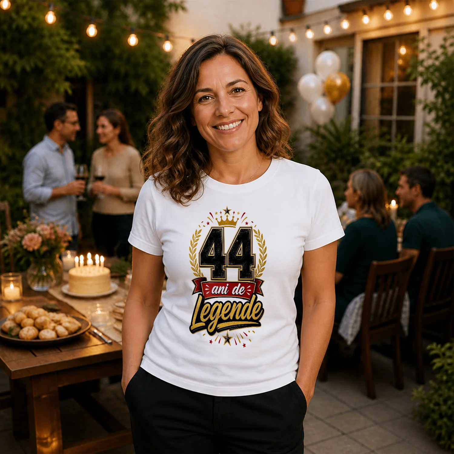 Tricou aniversar unisex cu mesaj amuzant „44 ani de legende”