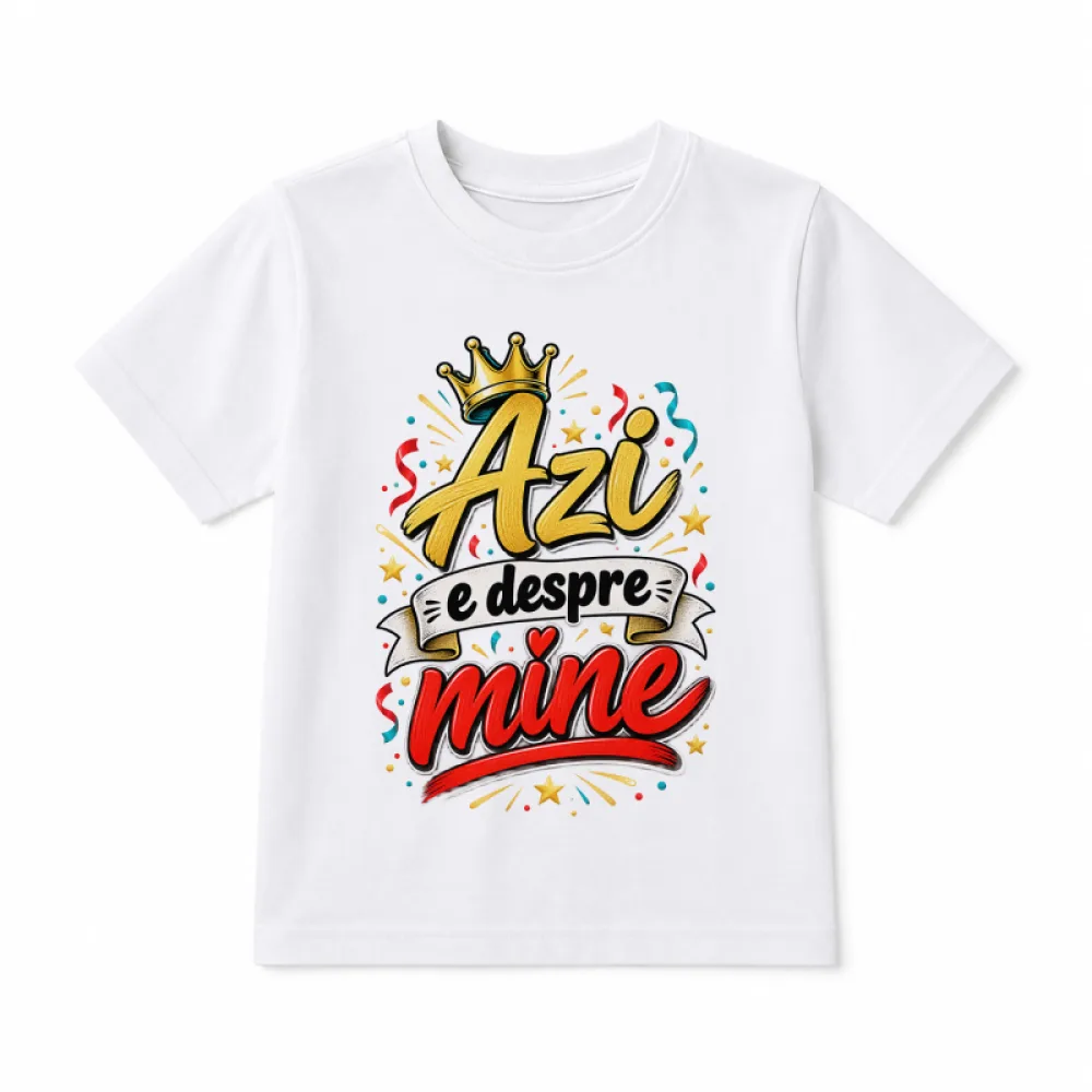 Tricou aniversar unisex cu mesaj amuzant „Azi e despre mine”