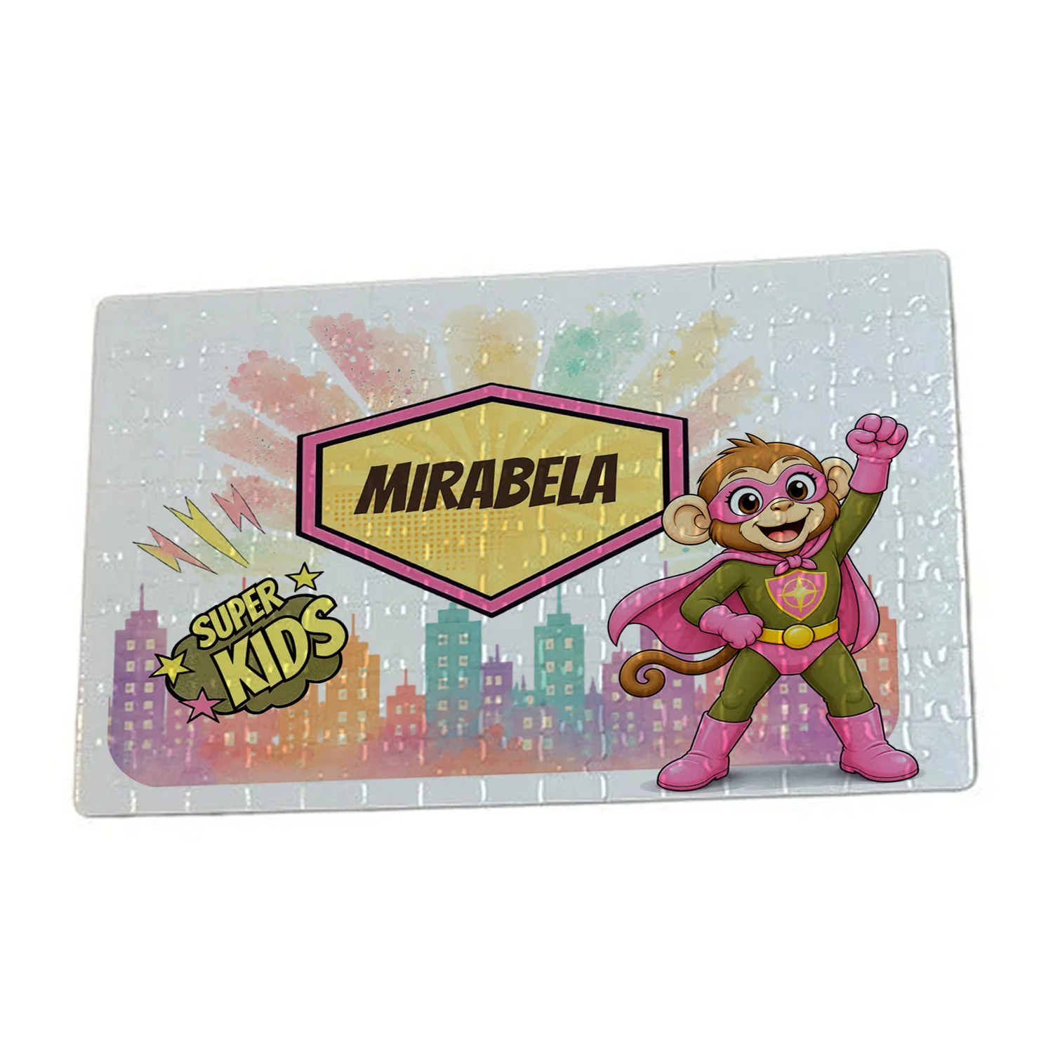 Puzzle A4 personalizat pentru copii Maimuța Aventurieră - Super Kids