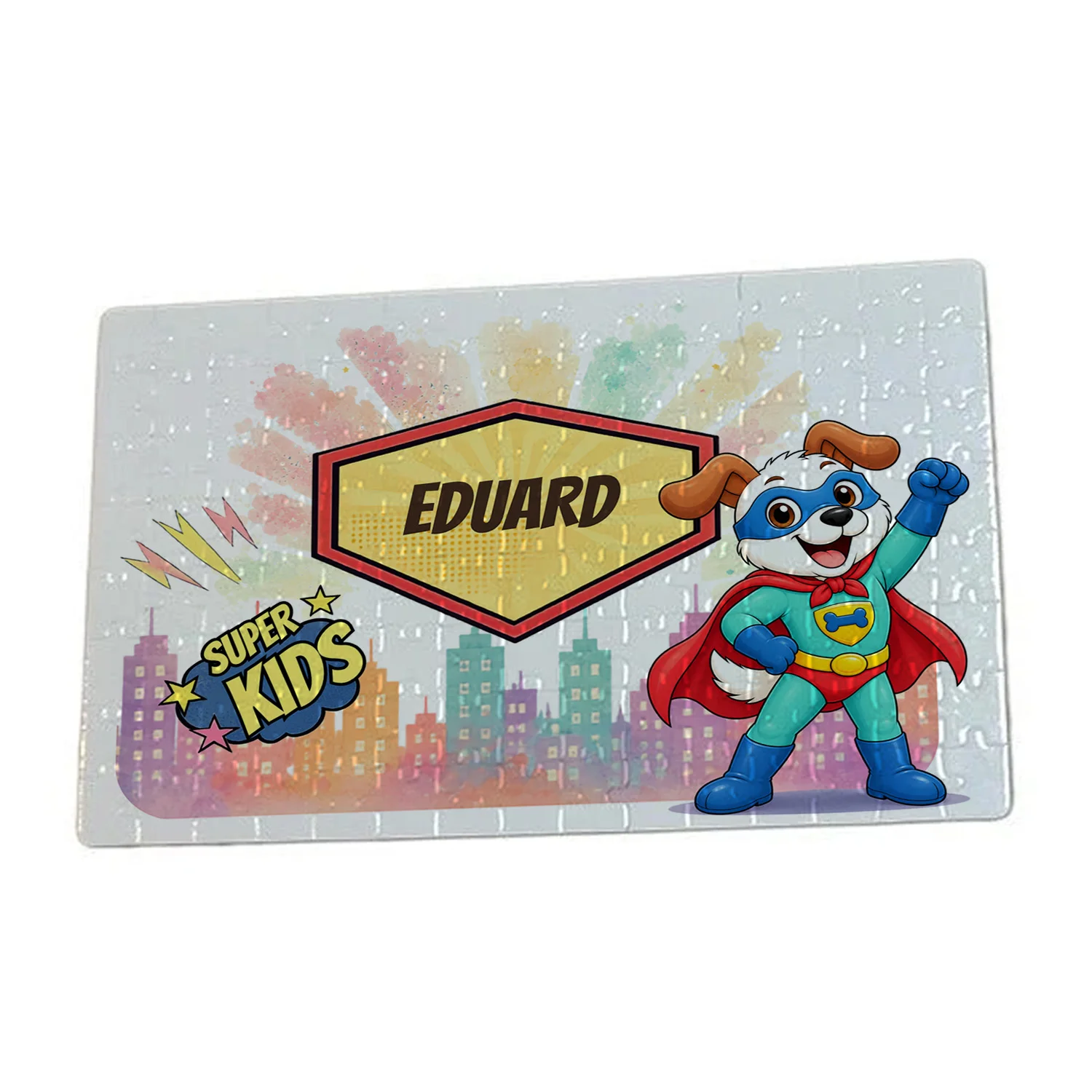 Puzzle A4 personalizat pentru copii Cățelul cel Curios - Super Kids