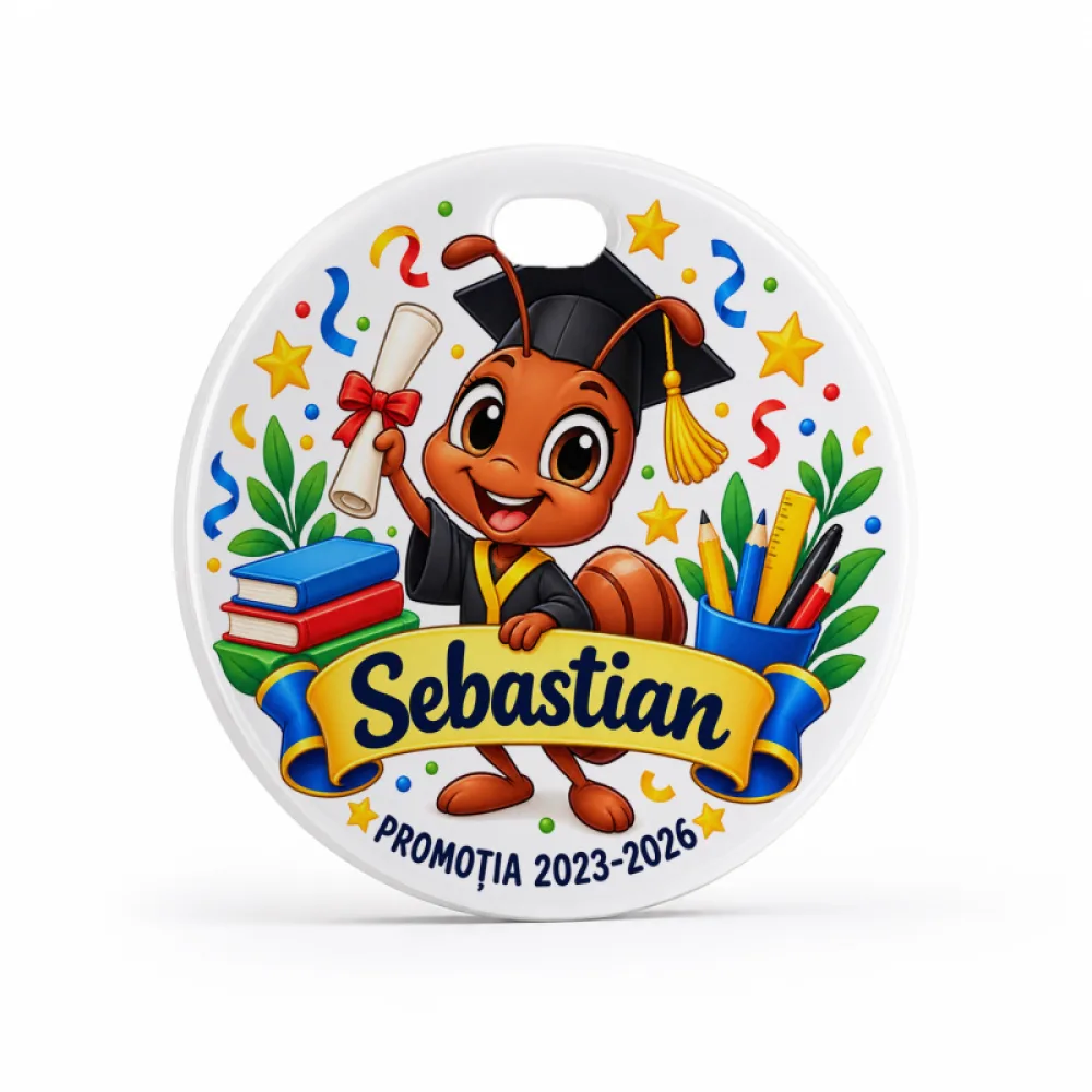 Medalie personalizată absolvire grădiniță – Furnicuță absolventă