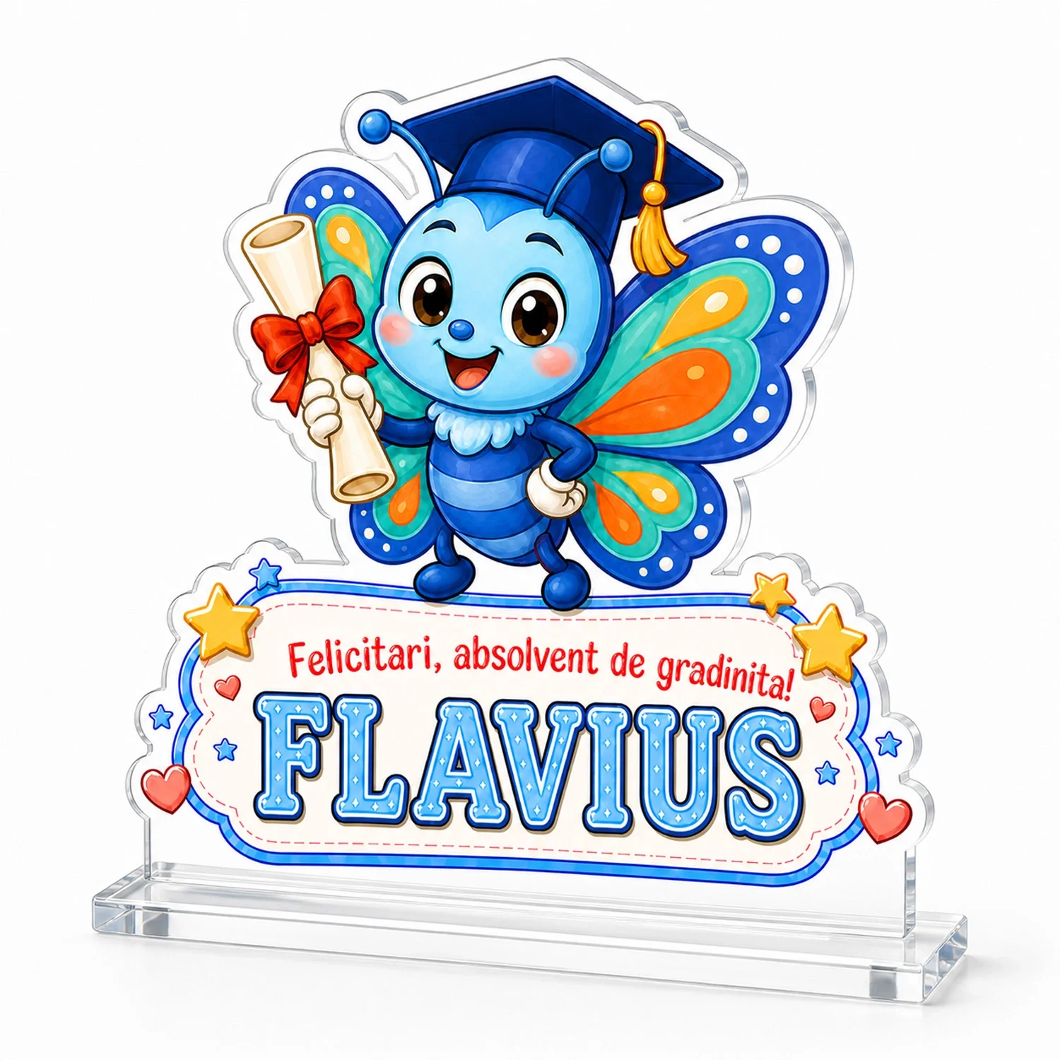 Trofeu personalizat absolvire grădiniță – Fluturaș absolvent