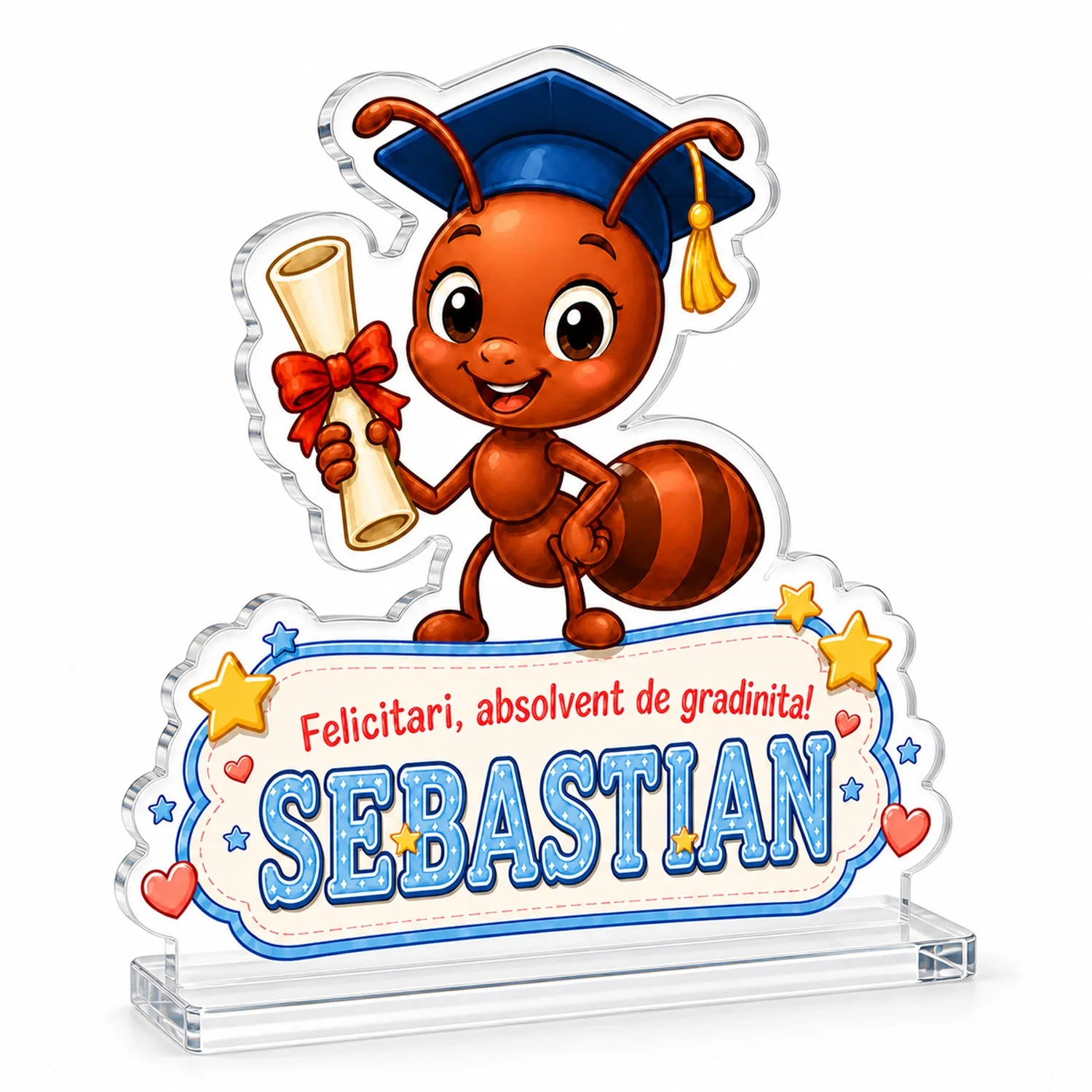 Trofeu personalizat absolvire grădiniță – Furnicuță absolventă