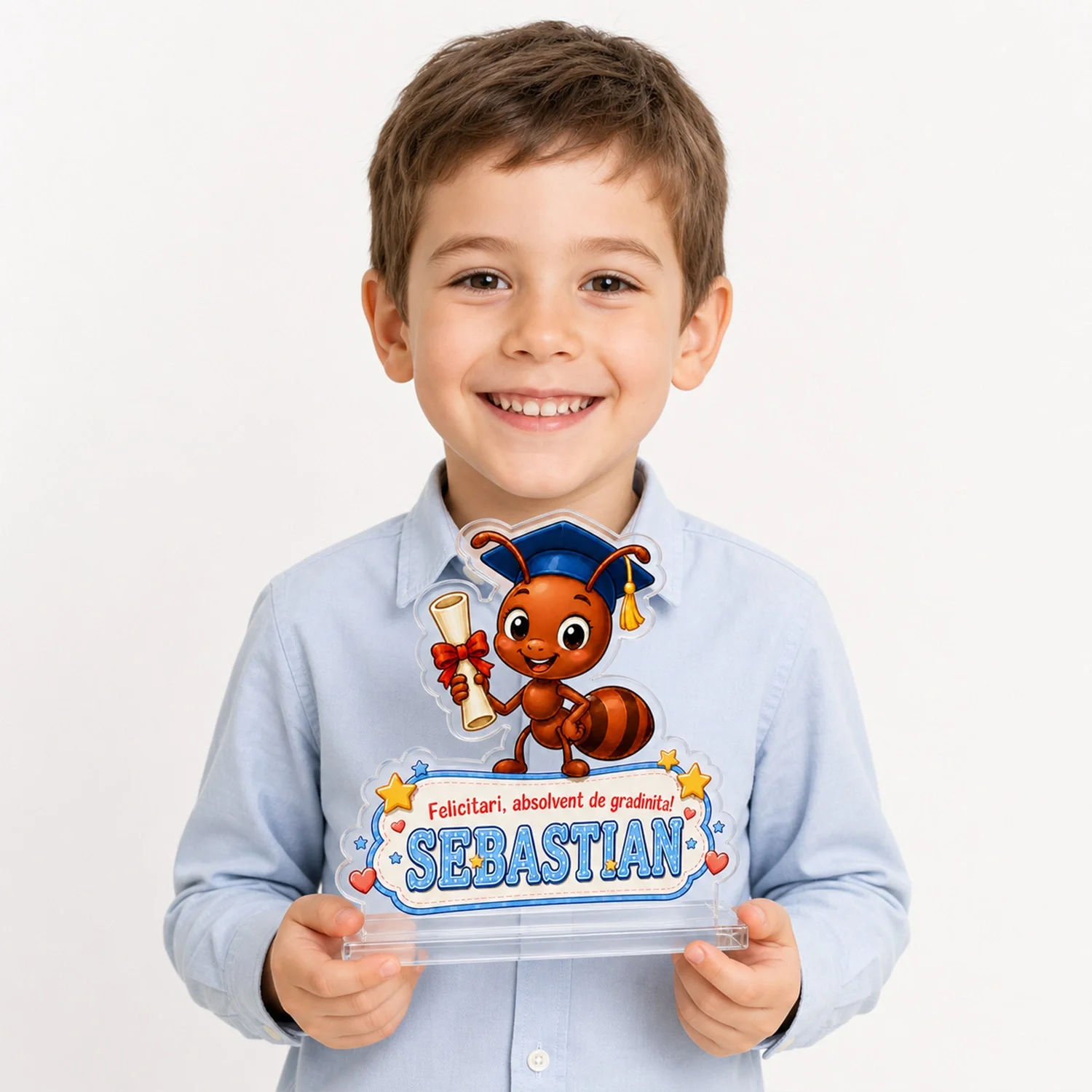 Trofeu personalizat absolvire grădiniță – Furnicuță absolventă