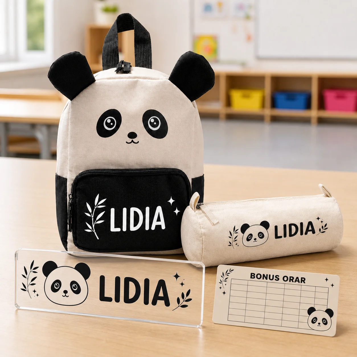 Set Prescolari personalizat Panda - Zooni