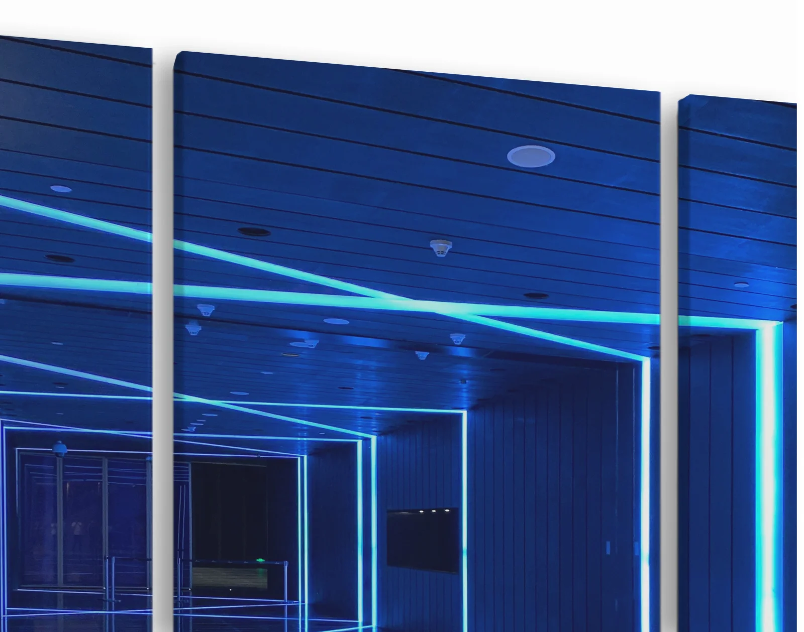 Tablou canvas 3 piese Blue Laser