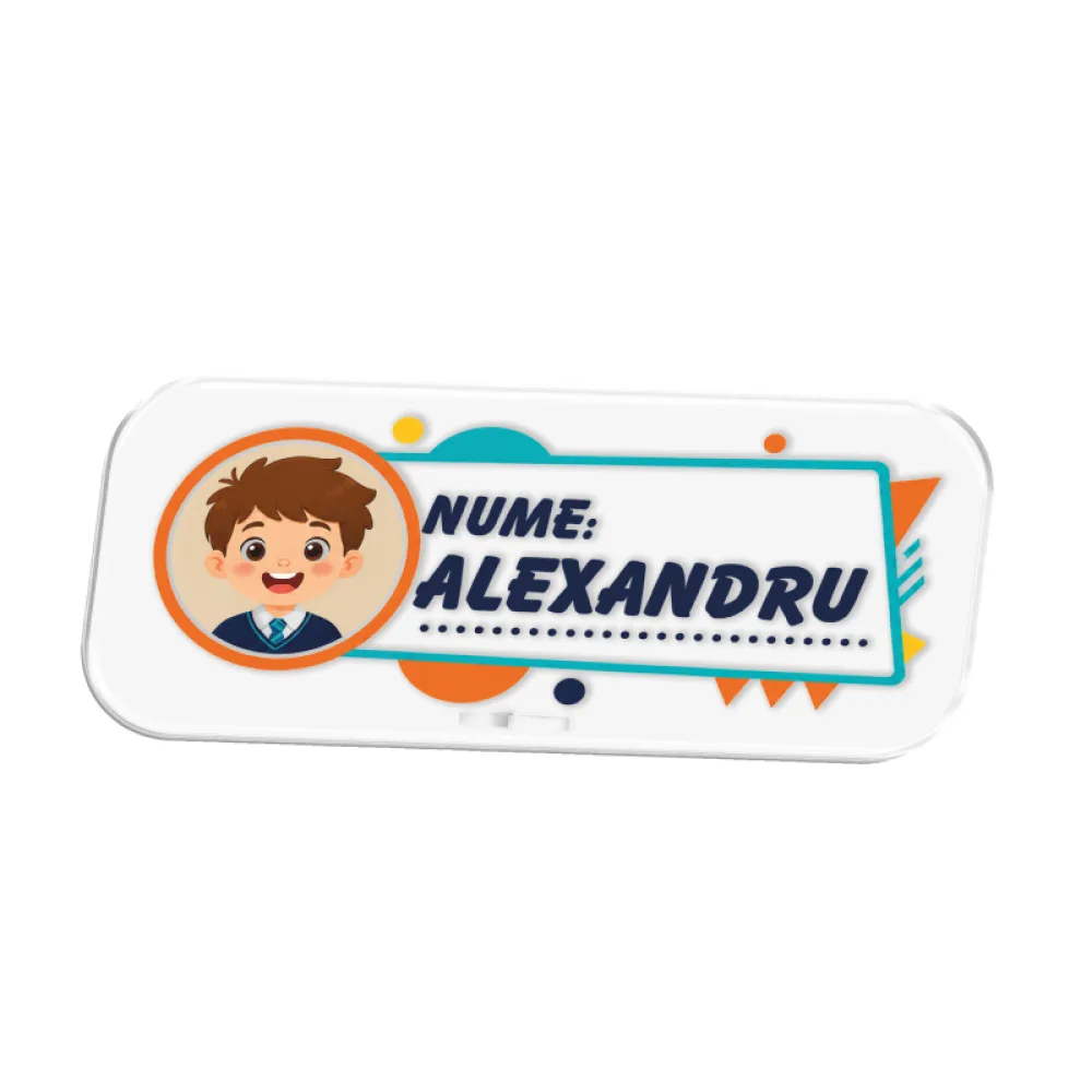 Plăcuță de masă personalizată cu nume - Băiat - Happy Color