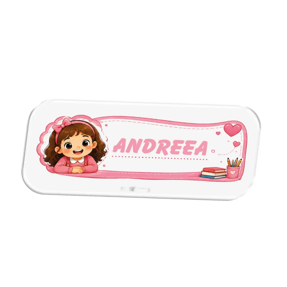 Plăcuță de masă personalizată cu nume - Fată Roz - Explore