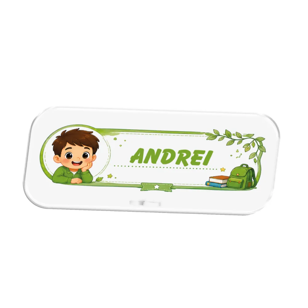 Plăcuță de masă personalizată cu nume - Băiat Verde - Explore