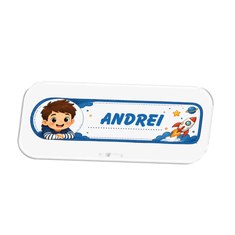 Plăcuță de masă personalizată cu nume - Băiat Bleumarin - Explore