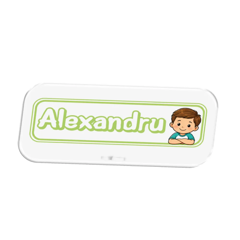 Plăcuță de masă personalizată cu nume – Băiat brunet - New Start