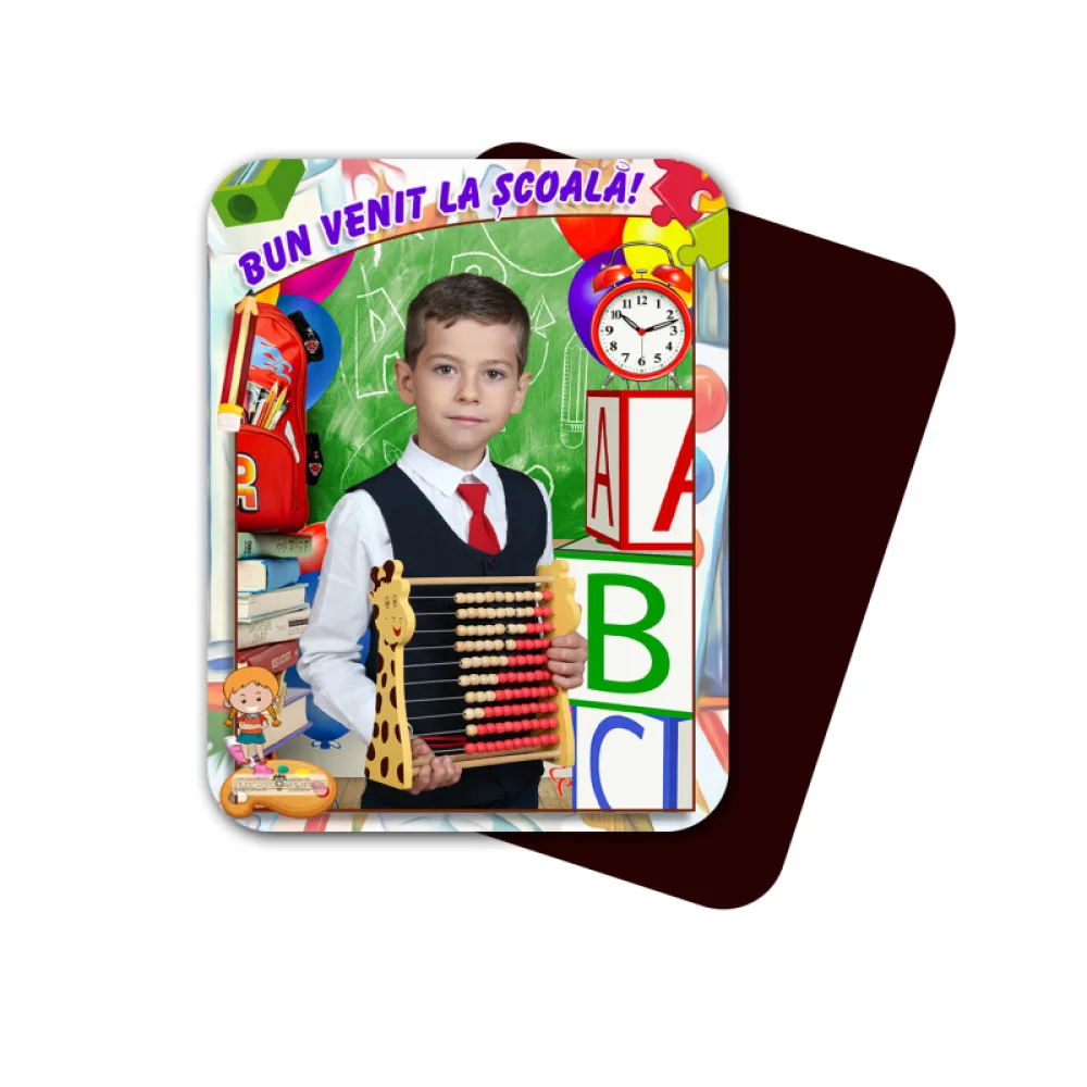 Magnet personalizat cu poză - Bun venit la școală