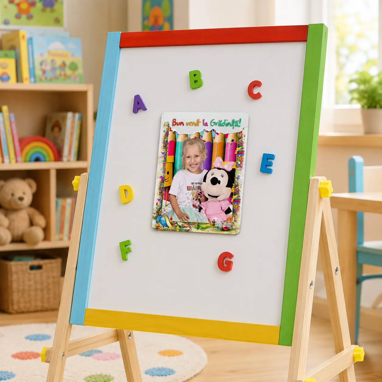 Magnet personalizat cu poză - Bun venit la grădiniță