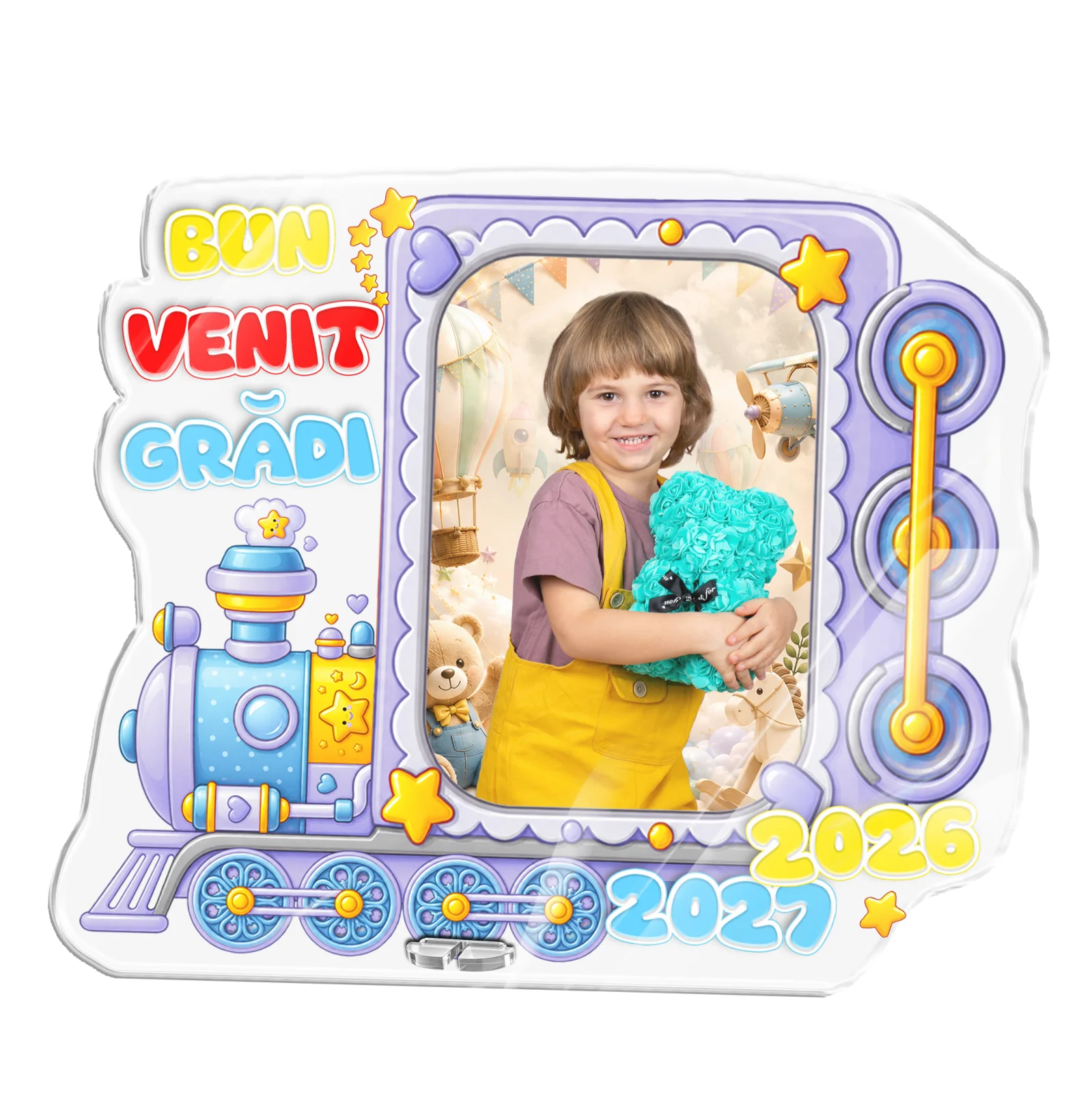 Ramă foto personalizată din plexiglass - Bun venit la grădiniță