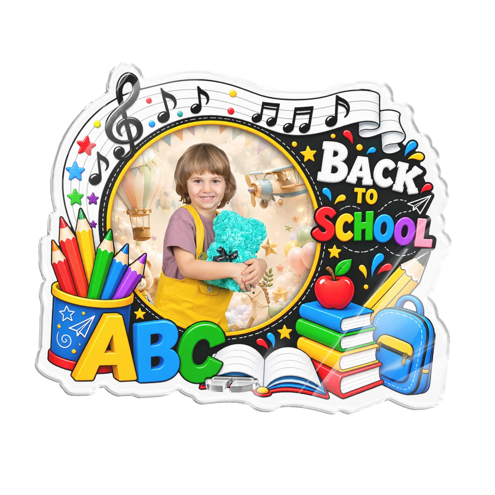 Ramă foto personalizată din plexiglass - Bun venit la școală