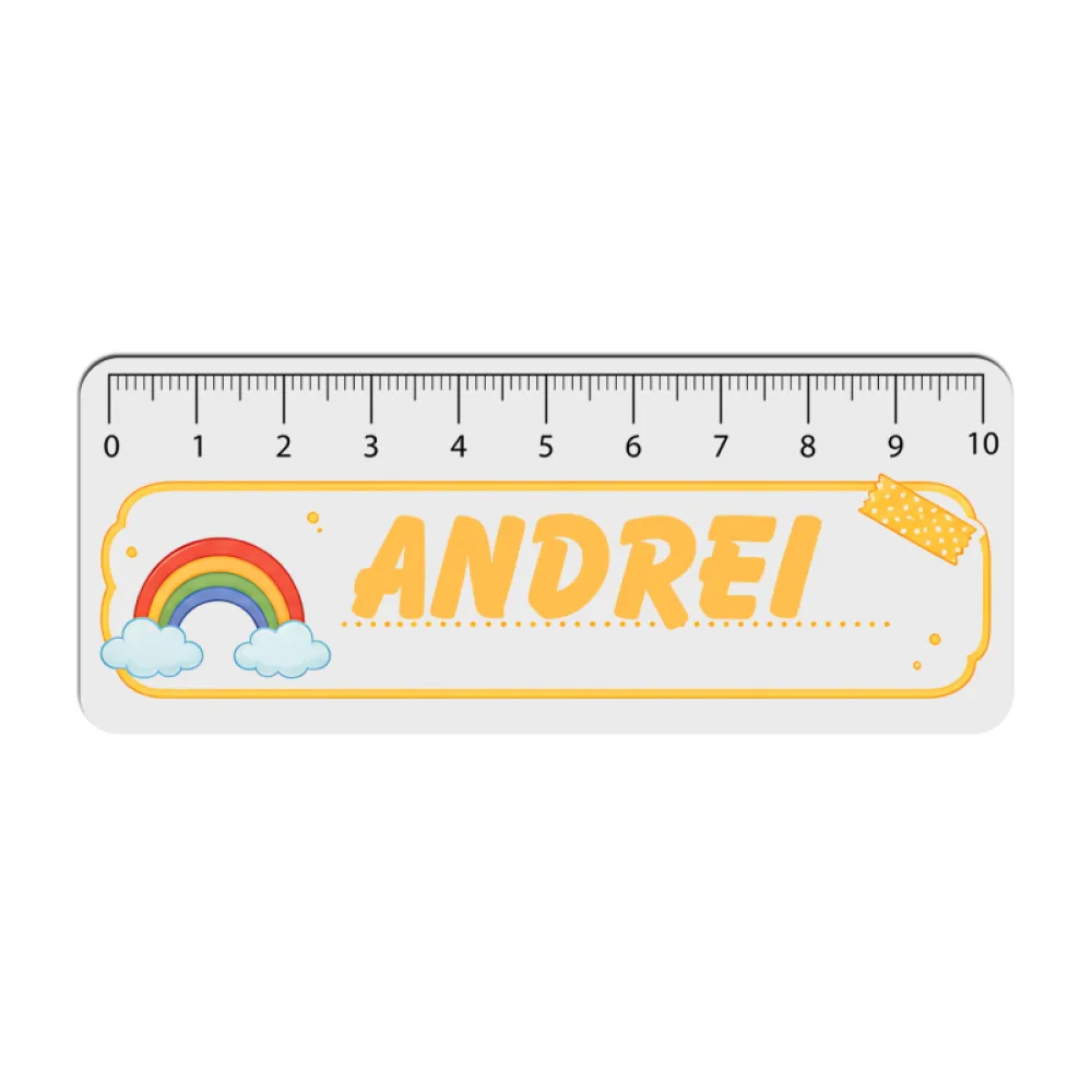 Riglă liniară personalizată Curcubeu - Back to School