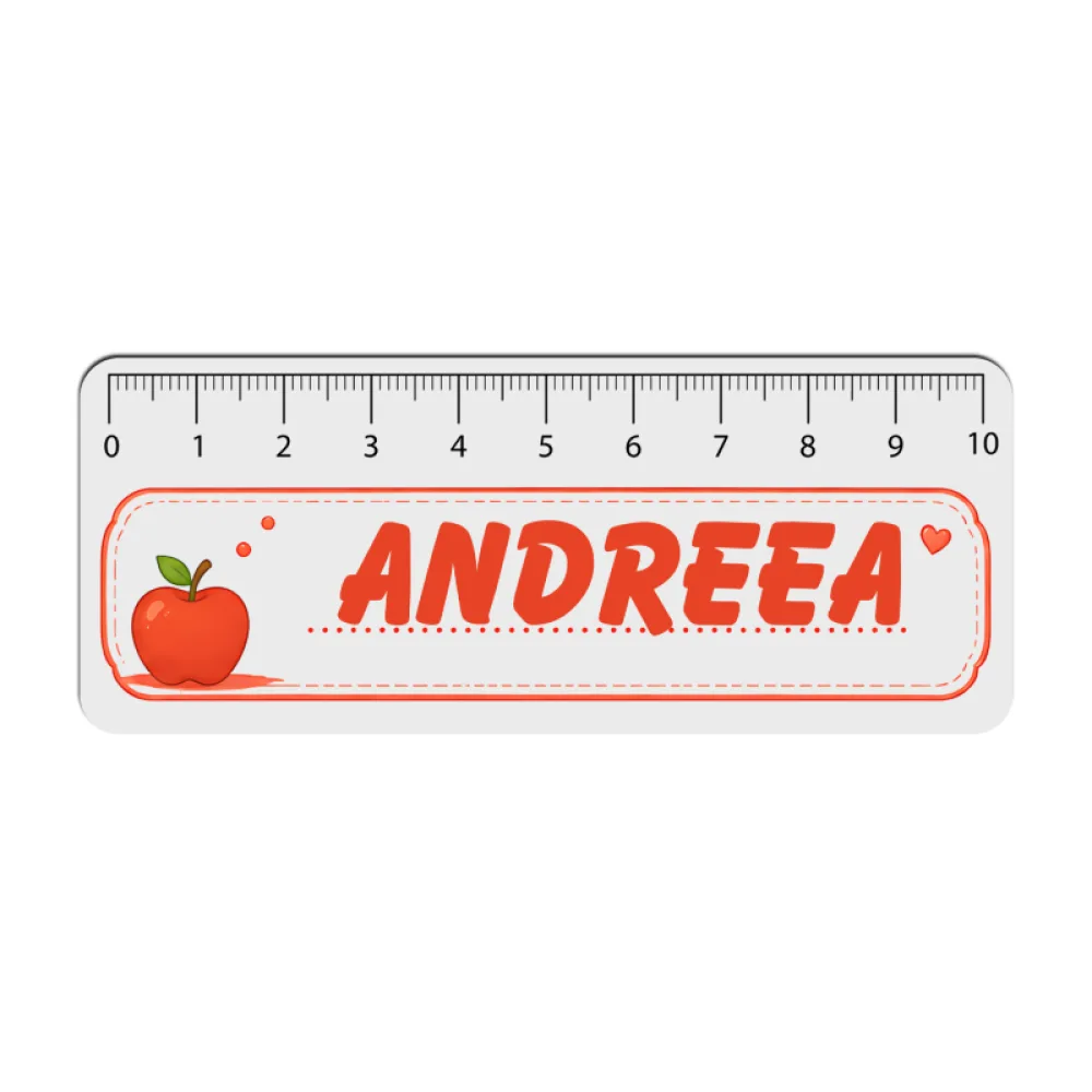 Riglă liniară personalizată Măr - Back to School