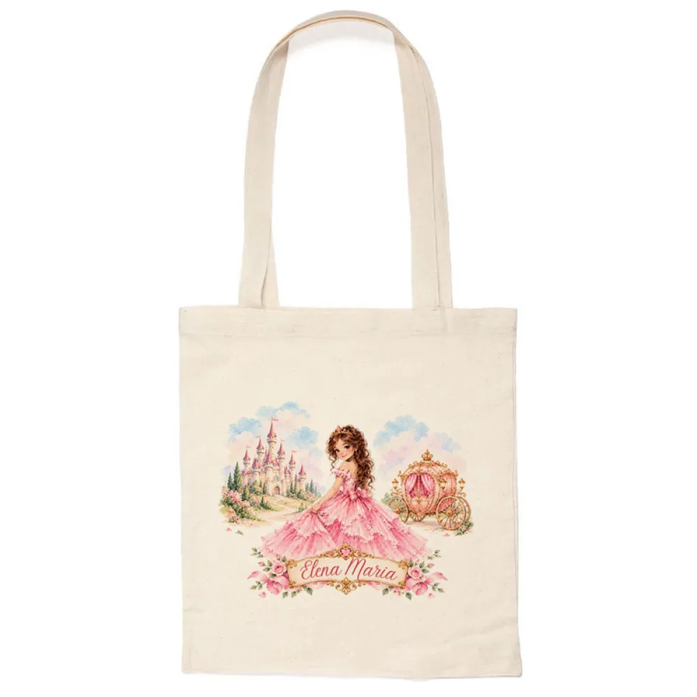 Sacoșă din bumbac personalizată cu nume – Prințesă de Poveste