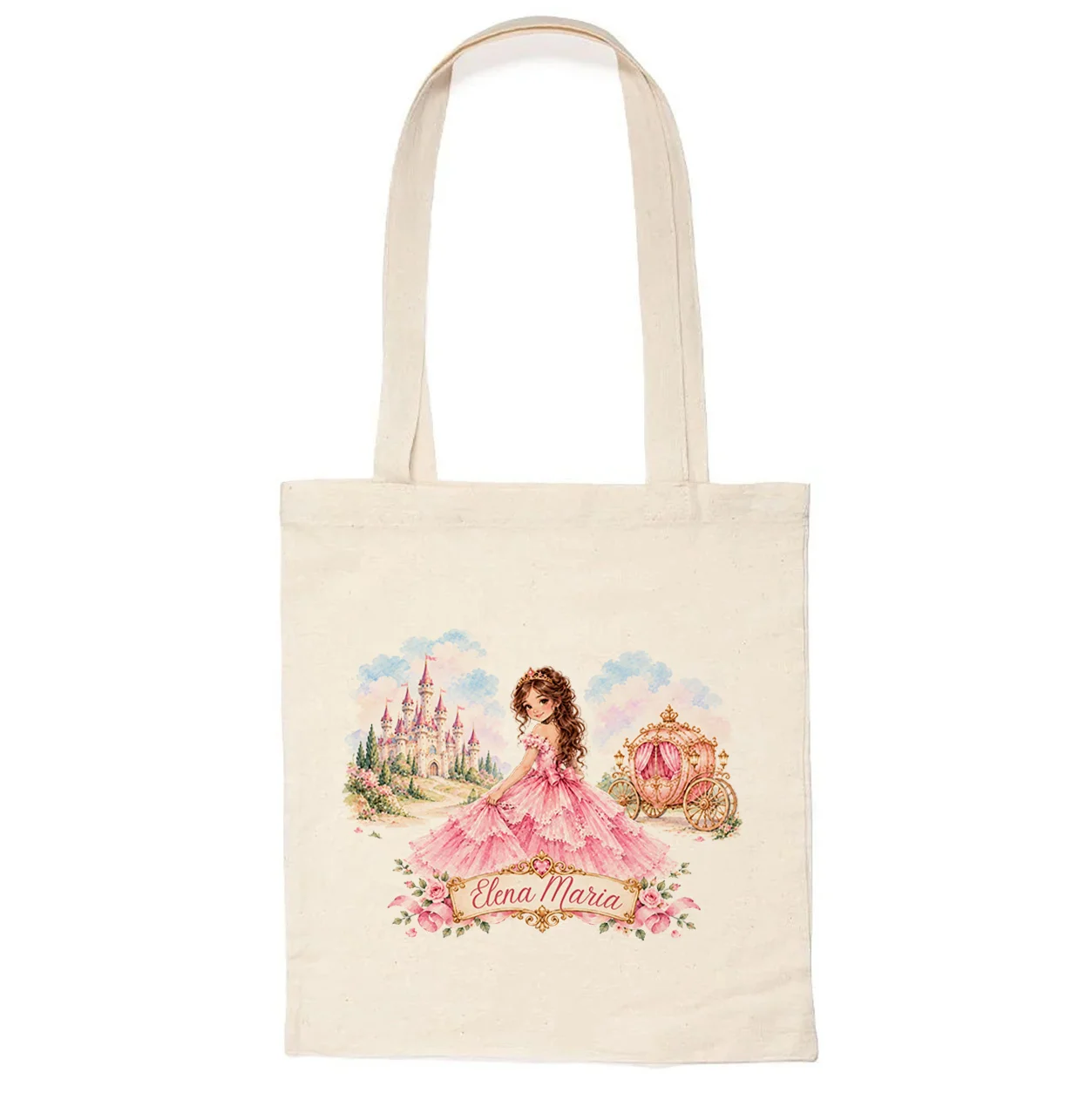 Sacoșă din bumbac personalizată cu nume – Prințesă de Poveste