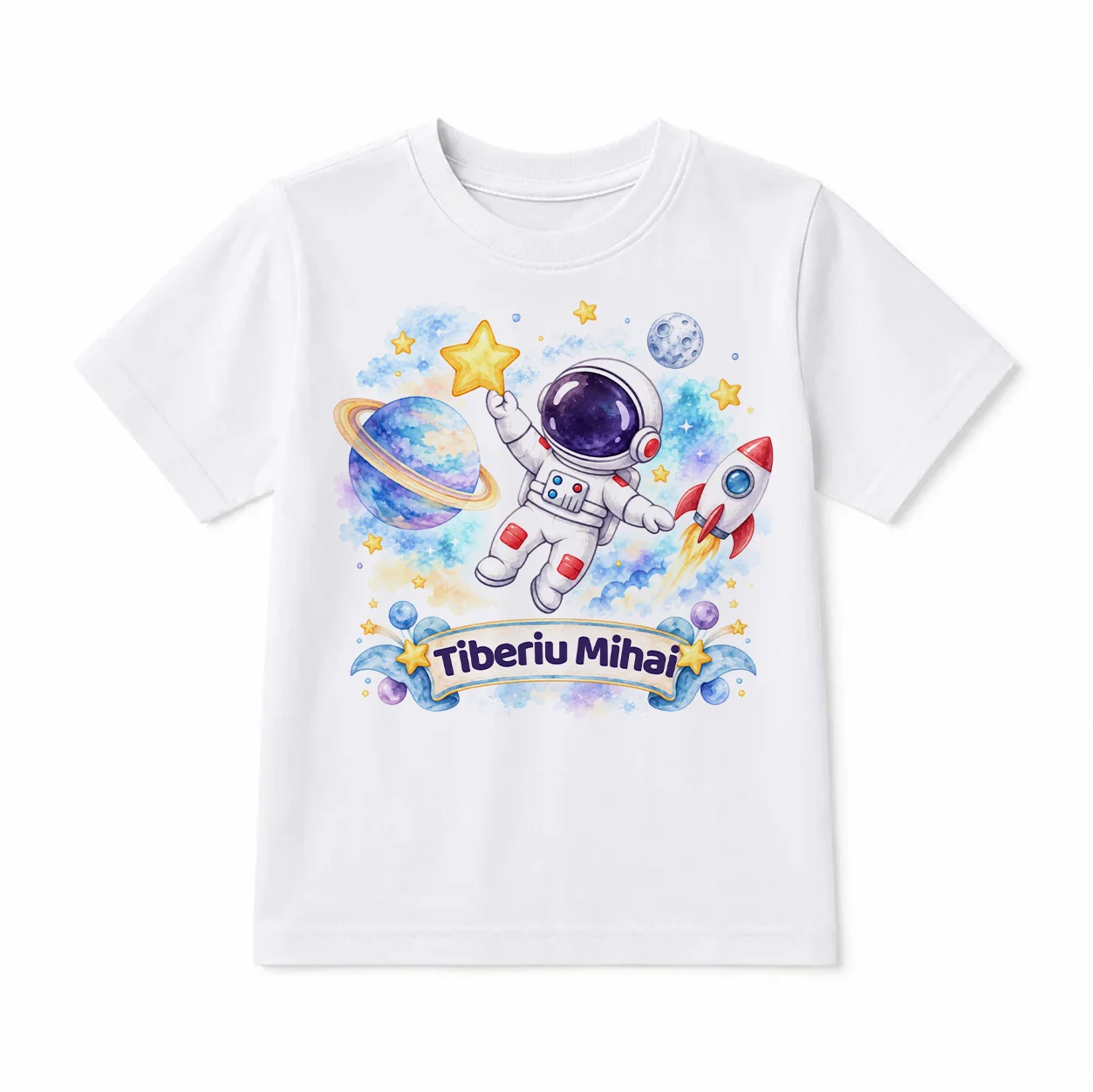Tricou personalizat cu nume – Explorator Spațial