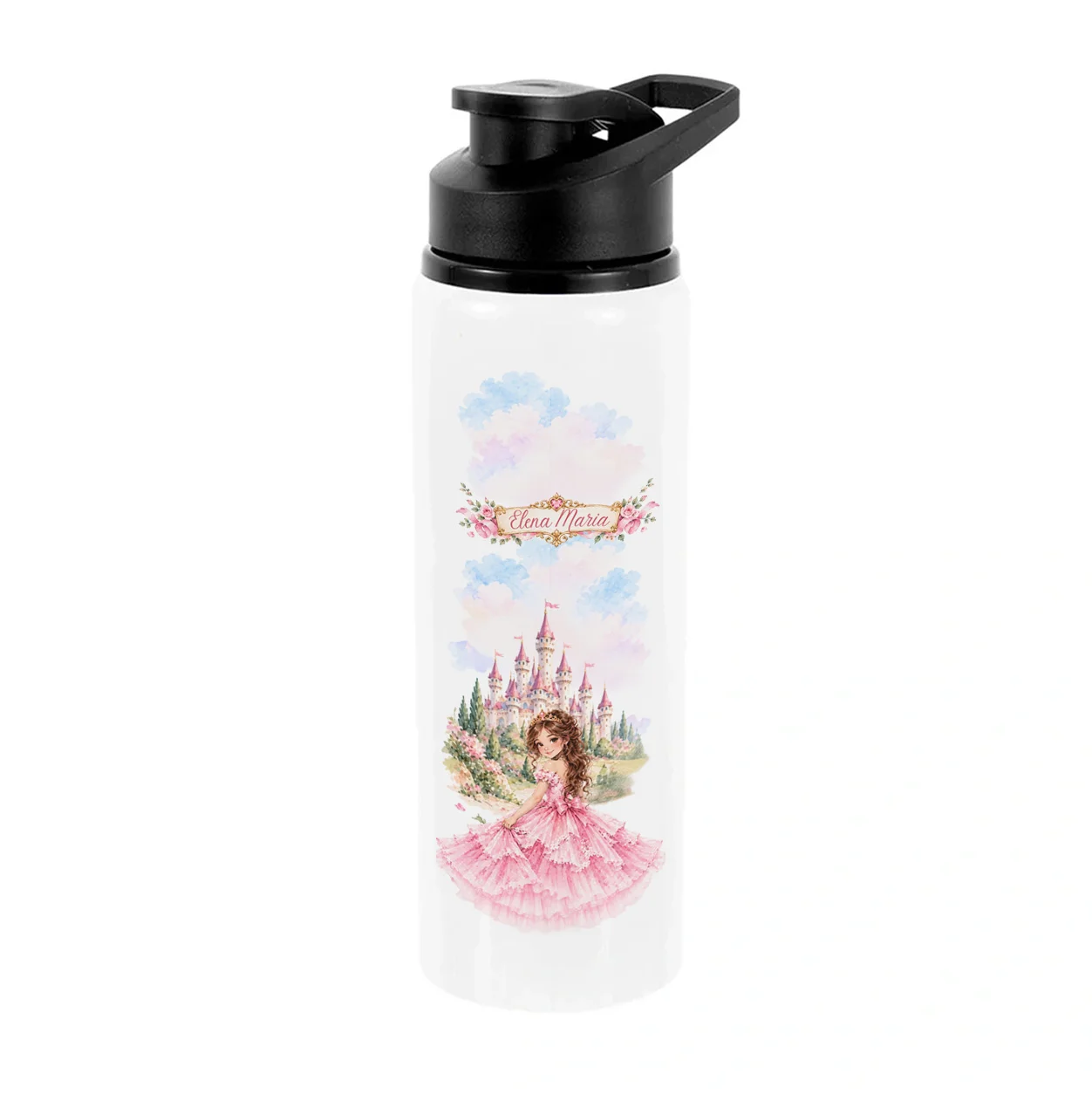 Bidon metalic personalizat cu nume – Prințesă de Poveste
