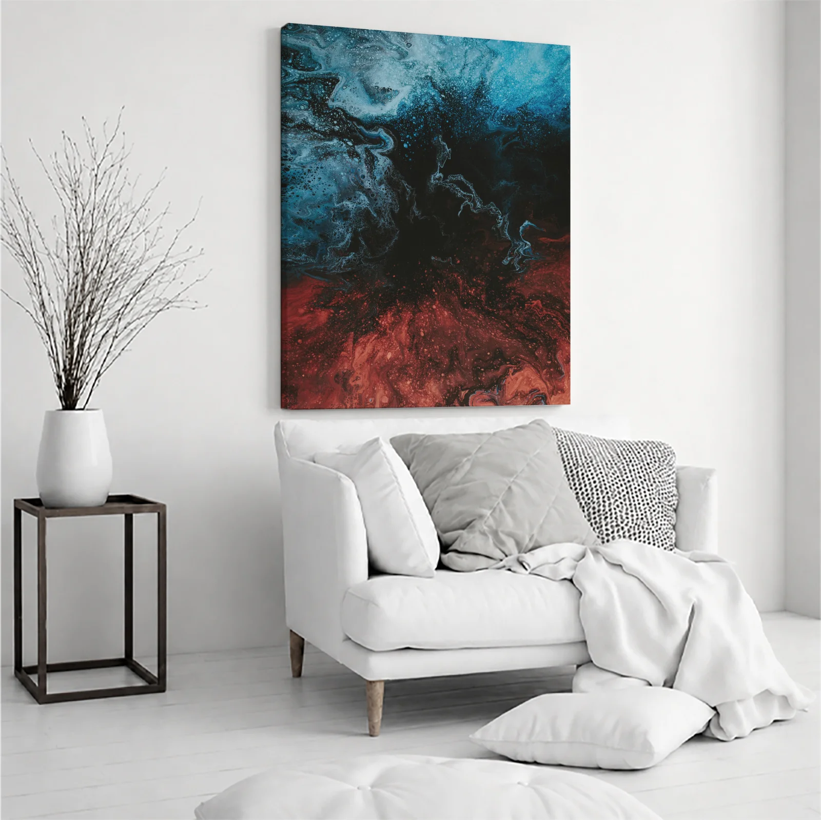 Tablou canvas vertical Abstract Red n Blue